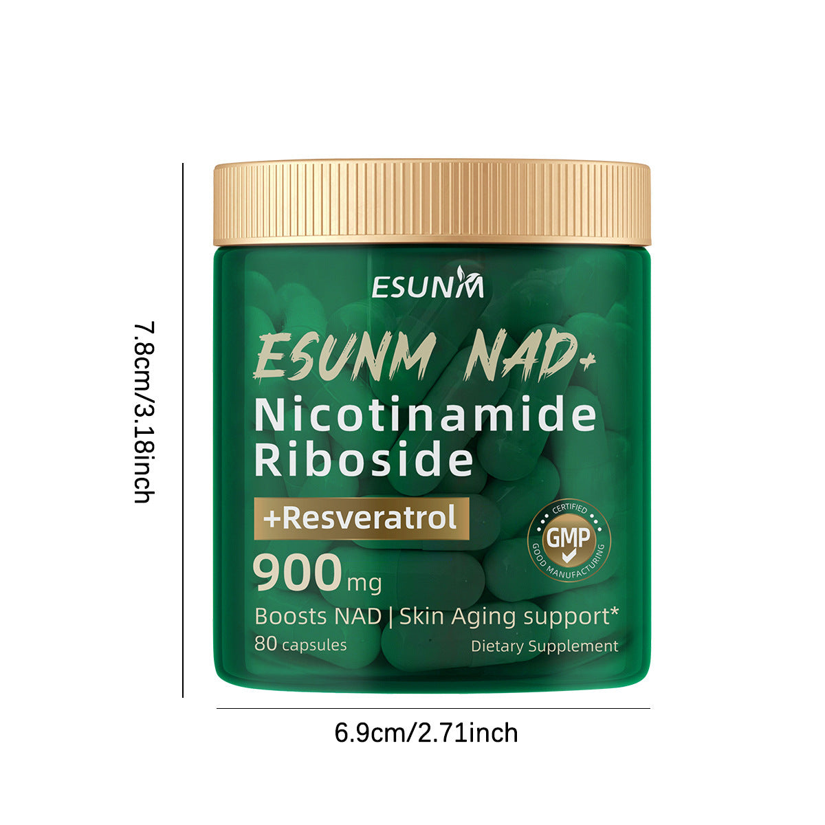 NAD+ Complex 900mg – Nicotinamide Riboside & Resveratrol | Anti-Aging, Energy & Focus