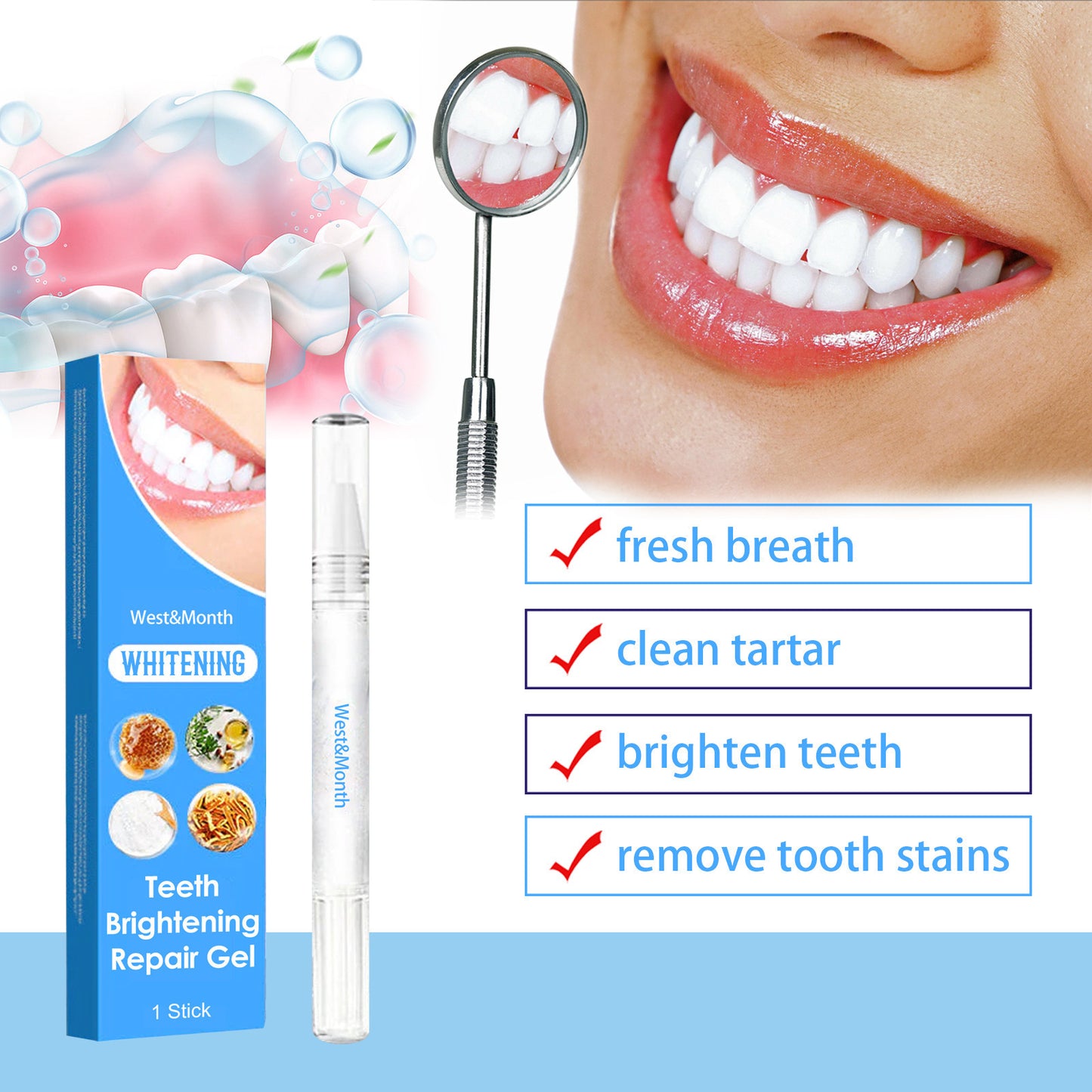 Tooth Brightening & Repair Pen – White Smile in Days | Fast LED-Free Teeth Whitening