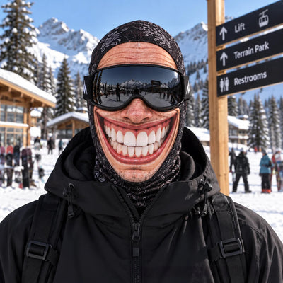 Black pattern bared teeth